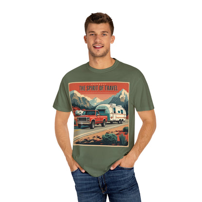 Classic Truck & Trailer RV Travel T-Shirt - The Spirit of Travel Graphic Tee, Adventure Shirt, Road Trip Apparel, Gift for Travelers, Camping Clothing
