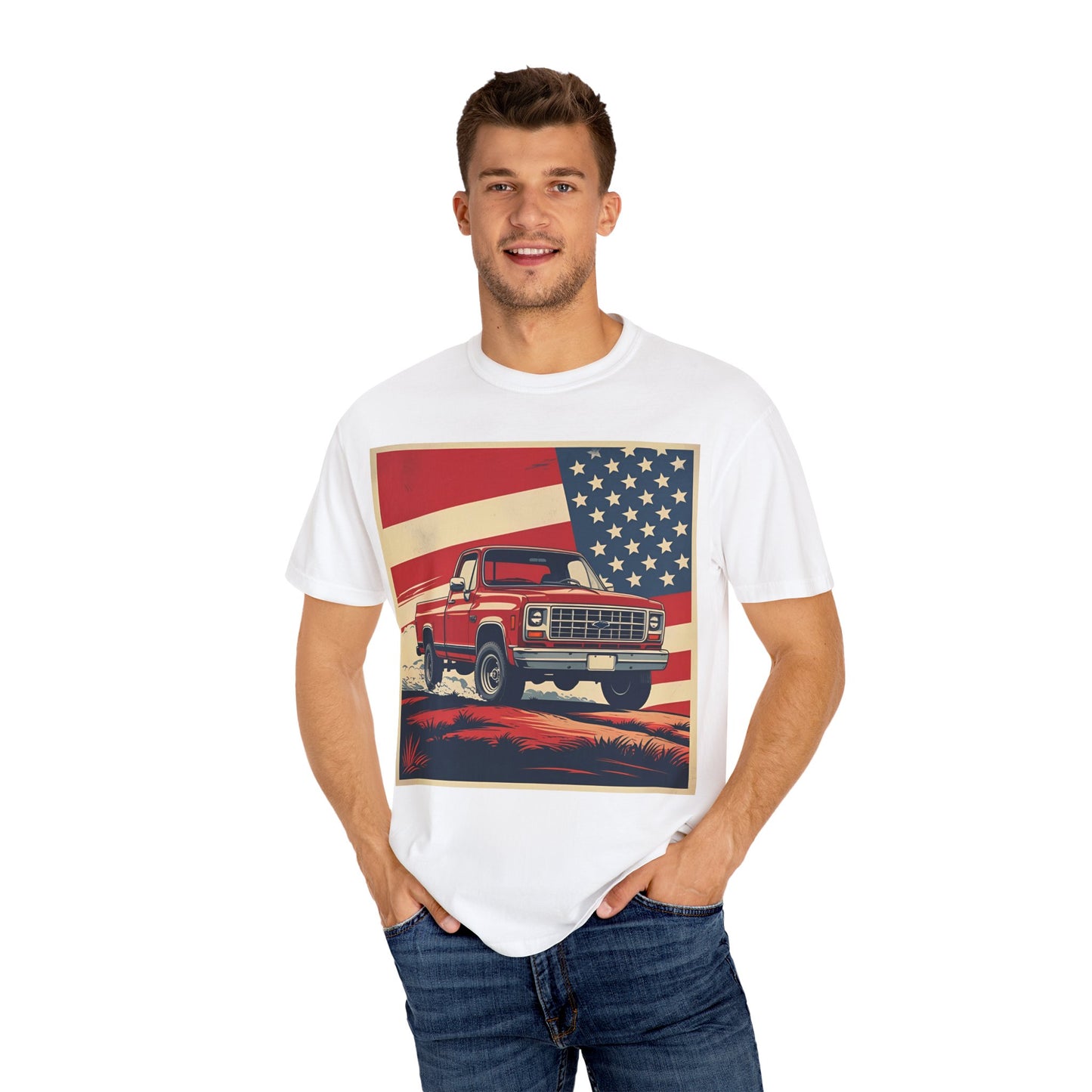Classic American Pickup T-Shirt | Patriotic Gift, Unisex Tee, Road Trip Apparel, 4th of July Outfit, Truck Lover Shirt