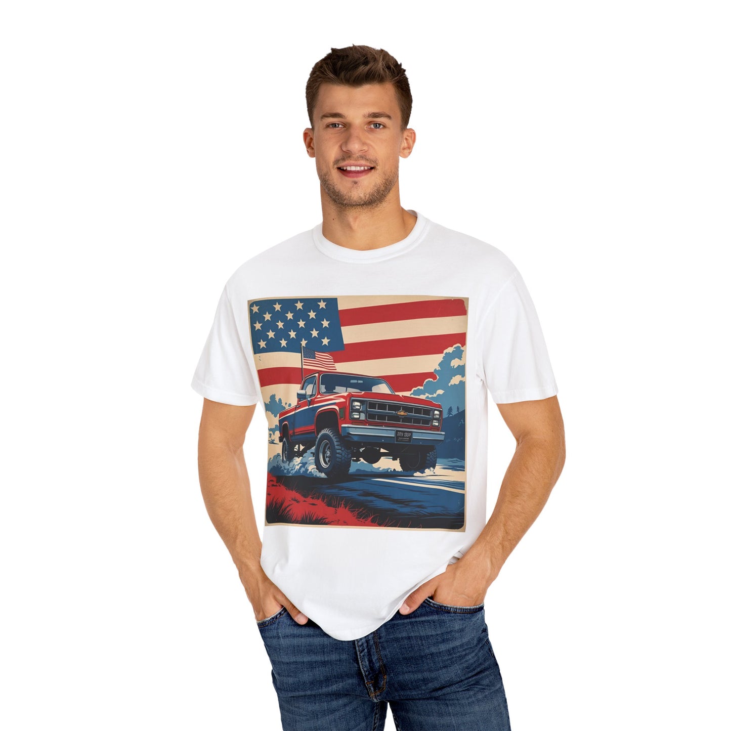 Classic American Pickup T-Shirt | Patriotic Gift, Unisex Tee, Road Trip Apparel, 4th of July Outfit, Truck Lover Shirt