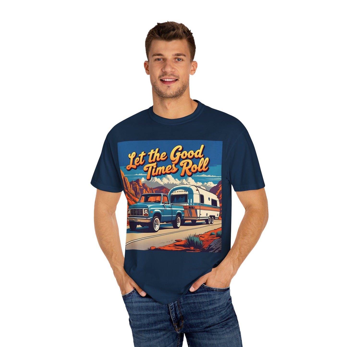 Classic Truck & Trailer RV Travel T-Shirt - The Spirit of Travel Graphic Tee, Adventure Shirt, Road Trip Apparel, Gift for Travelers, Camping Clothing