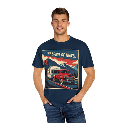 Classic Truck & Trailer RV Travel T-Shirt - The Spirit of Travel Graphic Tee, Adventure Shirt, Road Trip Apparel, Gift for Travelers, Camping Clothing