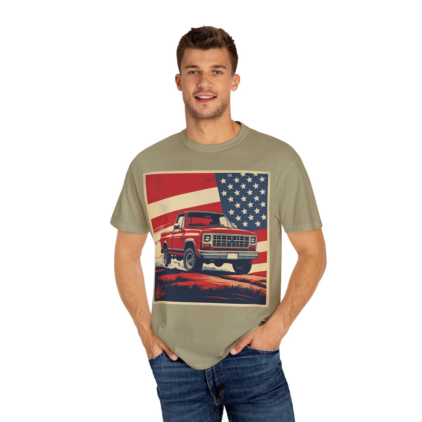 Classic American Pickup T-Shirt | Patriotic Gift, Unisex Tee, Road Trip Apparel, 4th of July Outfit, Truck Lover Shirt