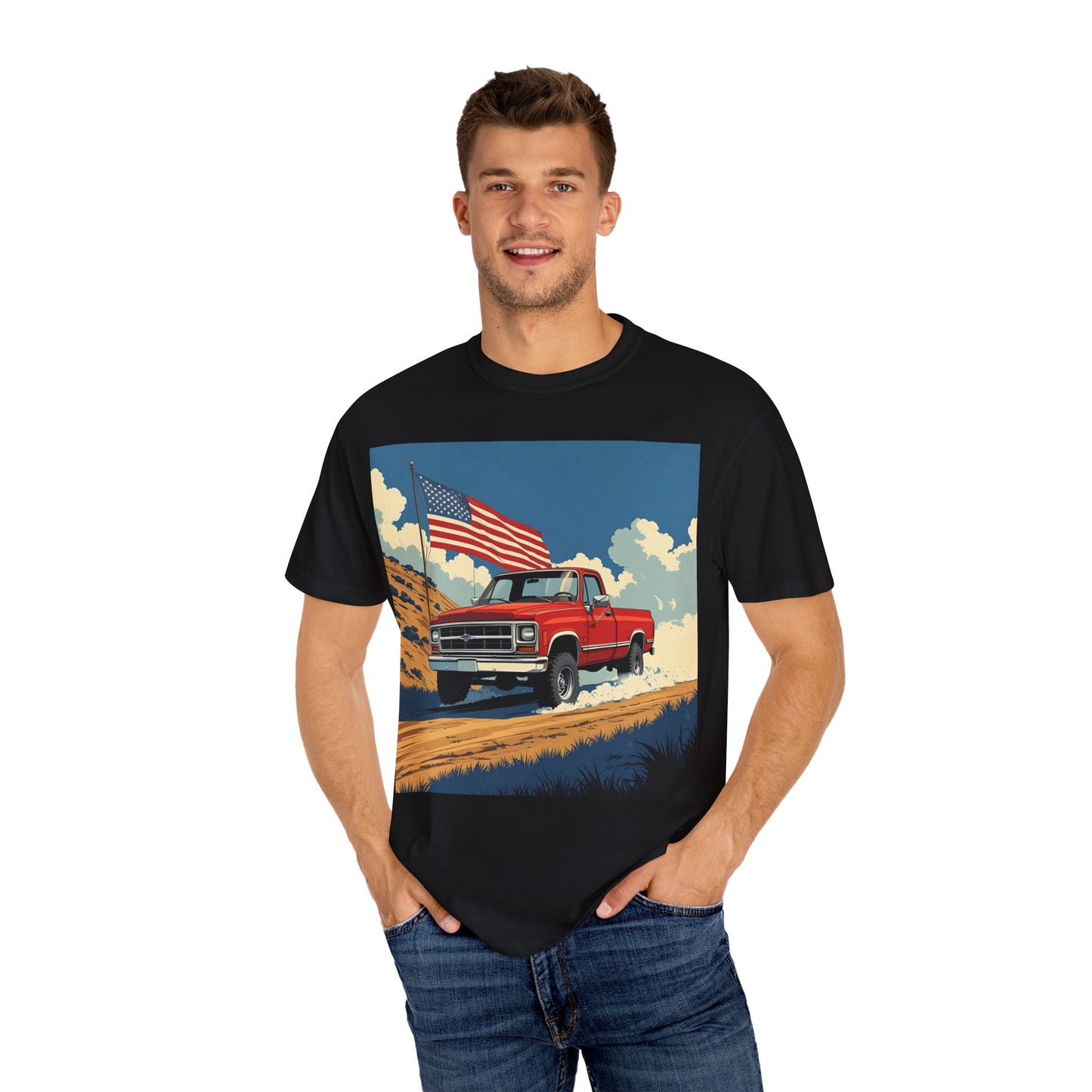 Classic American Pickup T-Shirt | Patriotic Gift, Unisex Tee, Road Trip Apparel, 4th of July Outfit, Truck Lover Shirt