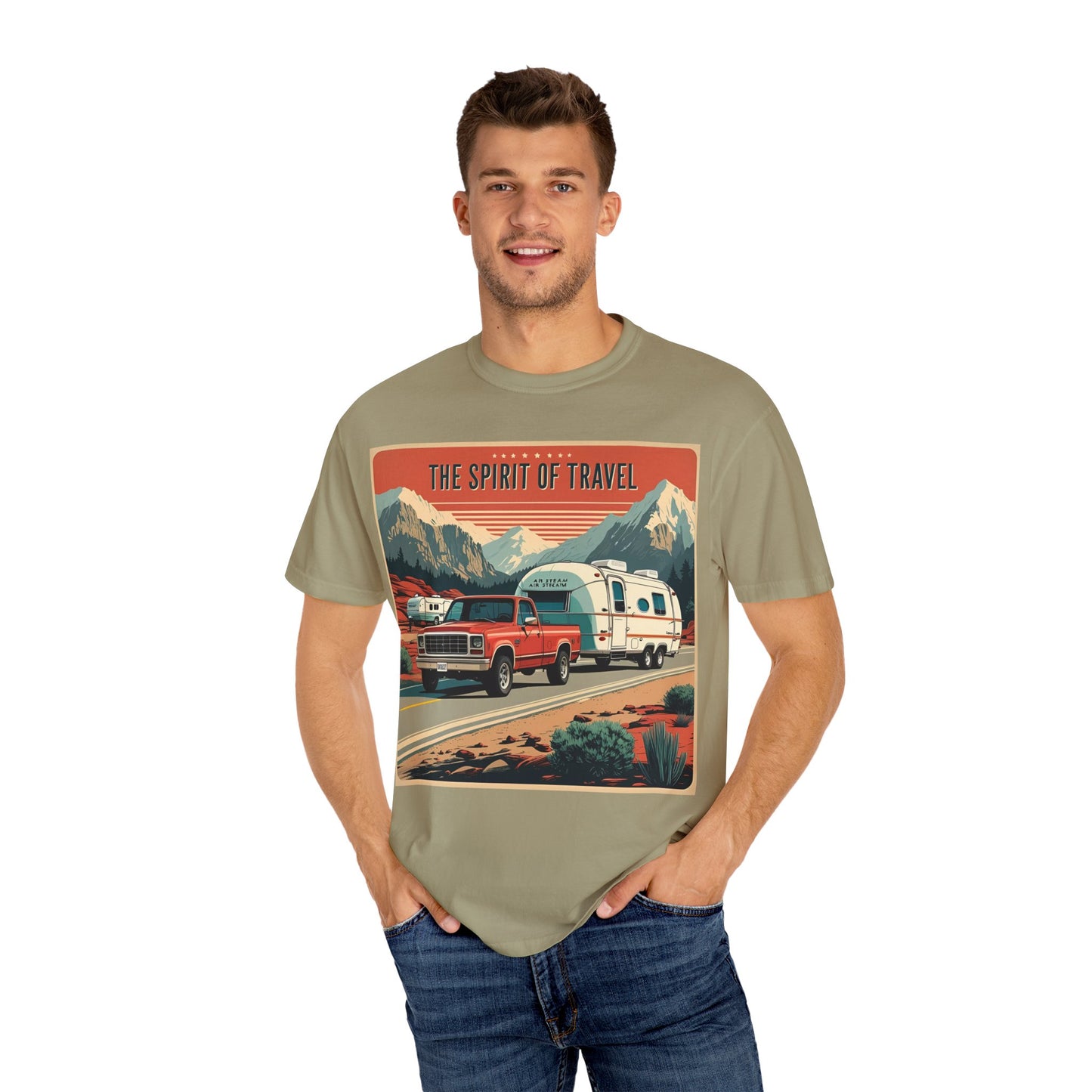 Classic Truck & Trailer RV Travel T-Shirt - The Spirit of Travel Graphic Tee, Adventure Shirt, Road Trip Apparel, Gift for Travelers, Camping Clothing