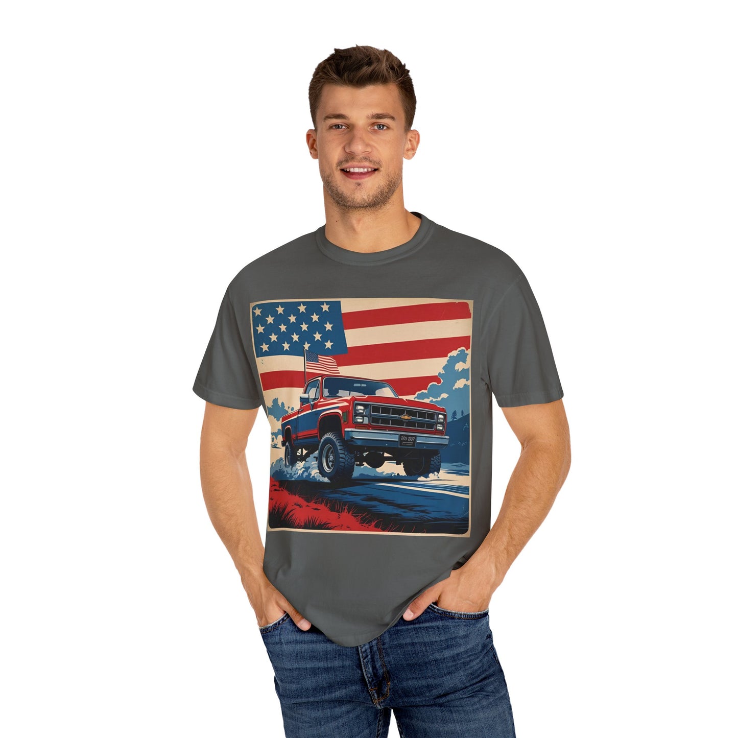 Classic American Pickup T-Shirt | Patriotic Gift, Unisex Tee, Road Trip Apparel, 4th of July Outfit, Truck Lover Shirt