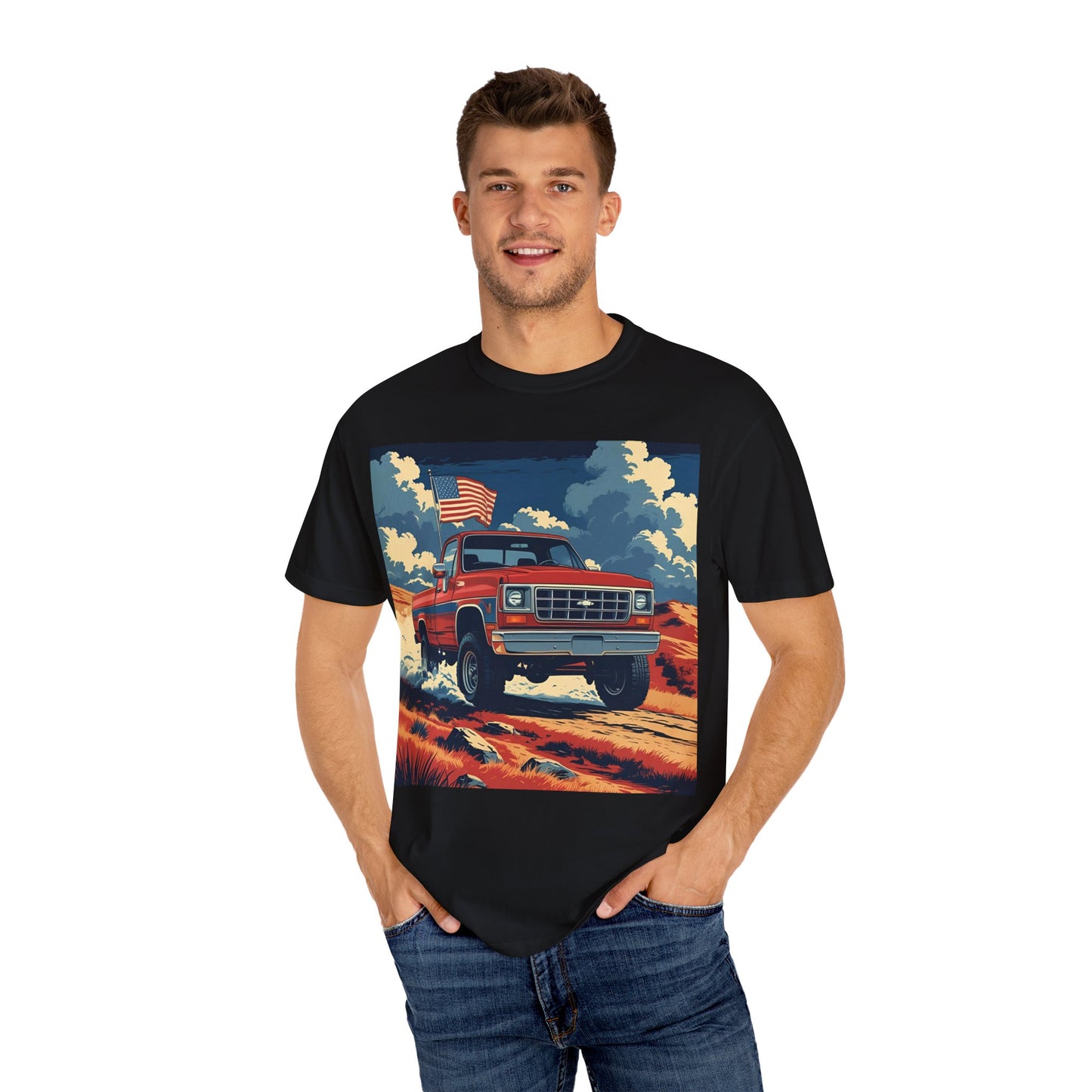 Classic American Pickup T-Shirt | Patriotic Gift, Unisex Tee, Road Trip Apparel, 4th of July Outfit, Truck Lover Shirt