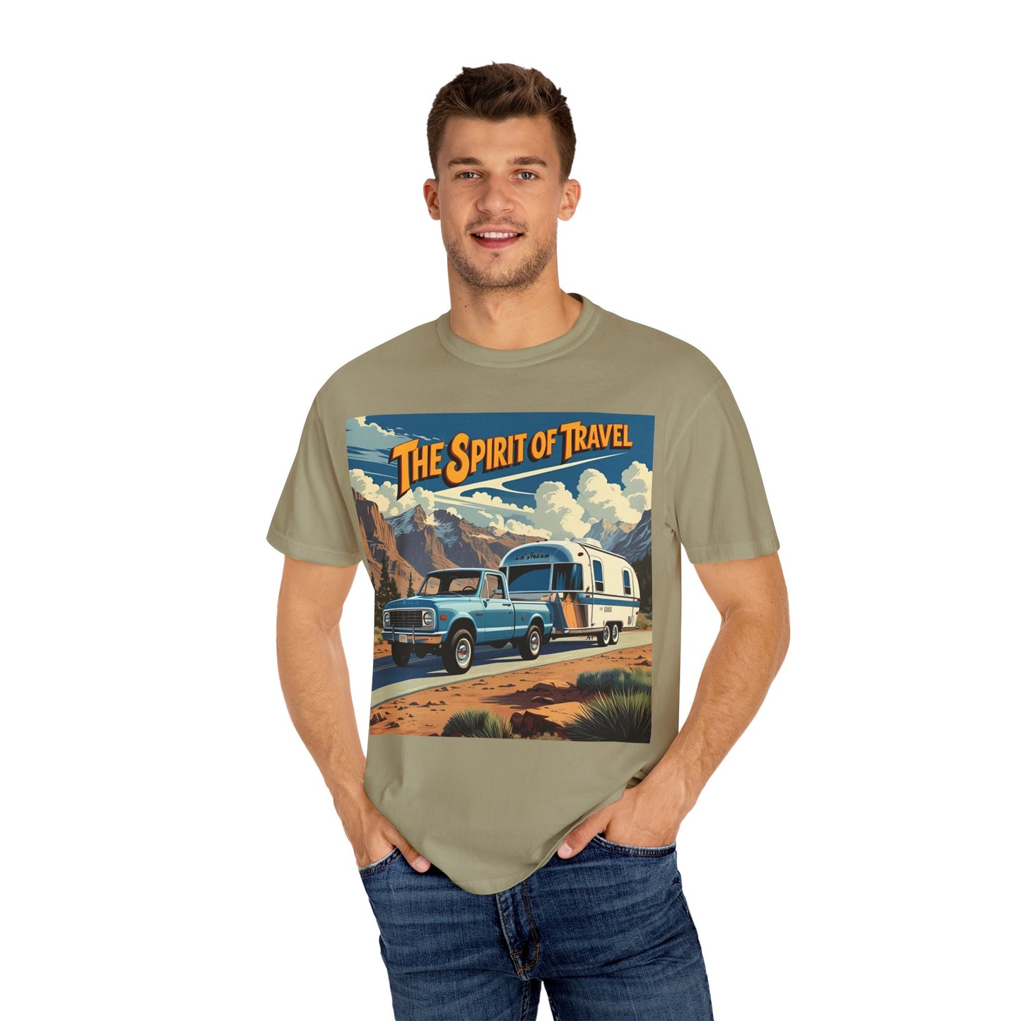 Classic Truck & Trailer RV Travel T-Shirt - The Spirit of Travel Graphic Tee, Adventure Shirt, Road Trip Apparel, Gift for Travelers, Camping Clothing
