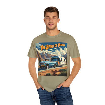 Classic Truck & Trailer RV Travel T-Shirt - The Spirit of Travel Graphic Tee, Adventure Shirt, Road Trip Apparel, Gift for Travelers, Camping Clothing