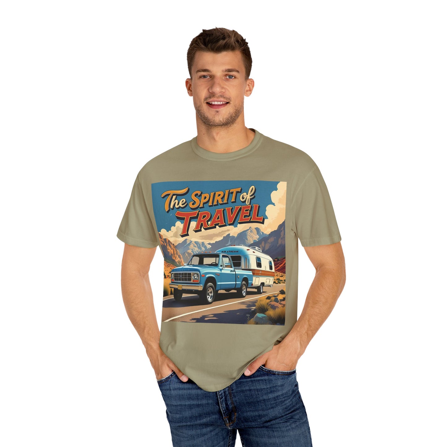 Classic Truck & Trailer RV Travel T-Shirt - The Spirit of Travel Graphic Tee, Adventure Shirt, Road Trip Apparel, Gift for Travelers, Camping Clothing