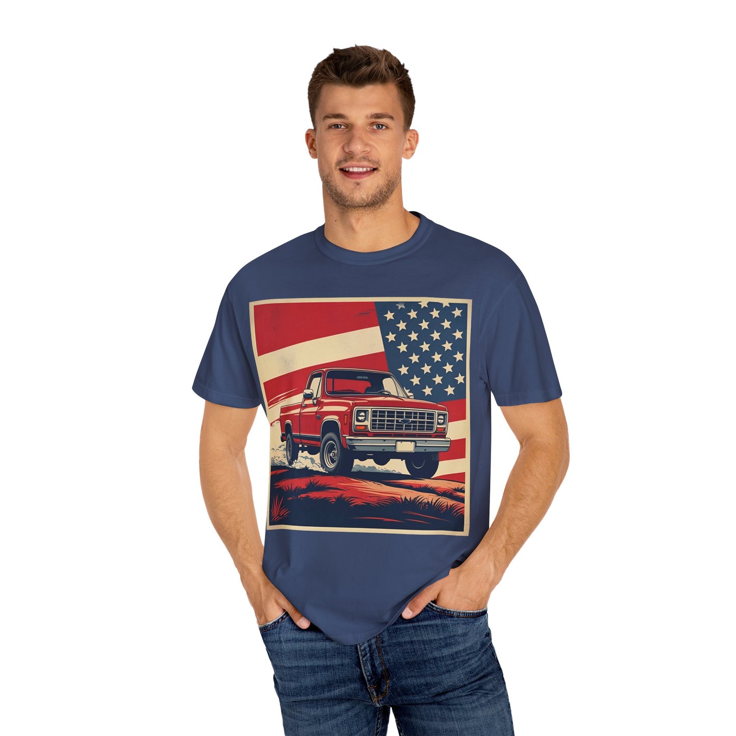 Classic American Pickup T-Shirt | Patriotic Gift, Unisex Tee, Road Trip Apparel, 4th of July Outfit, Truck Lover Shirt