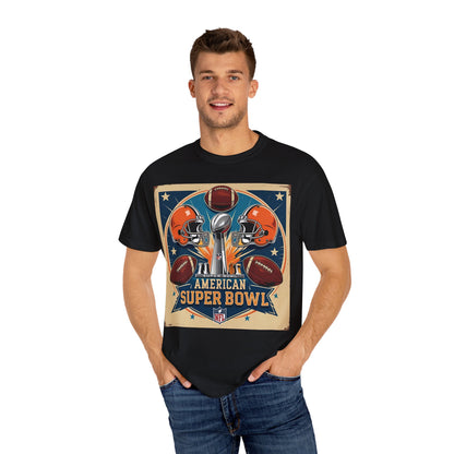 Super Bowl Unisex T-Shirt, Sports Fan Tee, NFL Game Day Apparel, Gift for Football Lovers, Comfortable Garment-Dyed Shirt