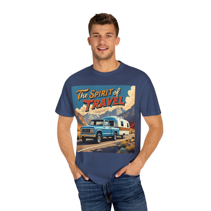 Classic Truck & Trailer RV Travel T-Shirt - The Spirit of Travel Graphic Tee, Adventure Shirt, Road Trip Apparel, Gift for Travelers, Camping Clothing