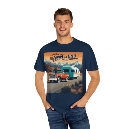 Classic Truck & Trailer RV Travel T-Shirt - The Spirit of Travel Graphic Tee, Adventure Shirt, Road Trip Apparel, Gift for Travelers, Camping Clothing
