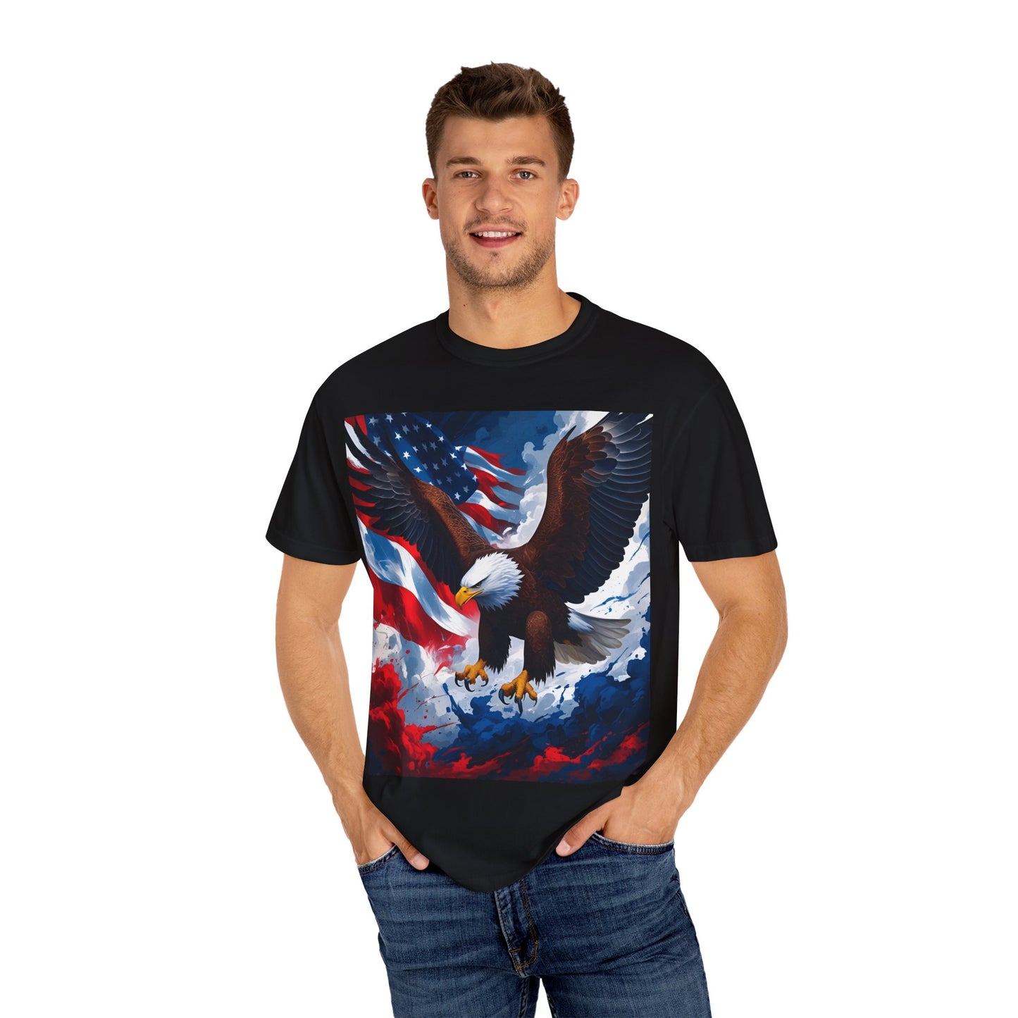 Patriotic Eagle T-Shirt, Unisex American Flag Tee, Fourth of July Shirt, Gift for Veterans, Eagle Graphic Tee