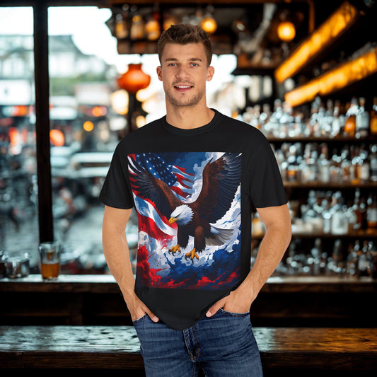 Patriotic Eagle T-Shirt, Unisex American Flag Tee, Fourth of July Shirt, Gift for Veterans, Eagle Graphic Tee
