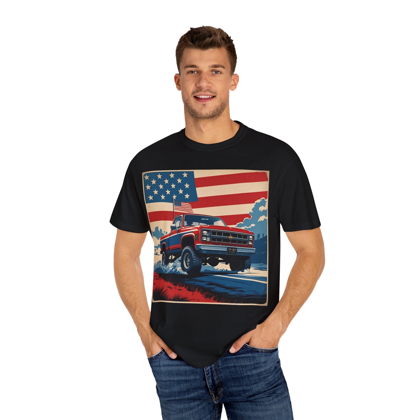 Classic American Pickup T-Shirt | Patriotic Gift, Unisex Tee, Road Trip Apparel, 4th of July Outfit, Truck Lover Shirt