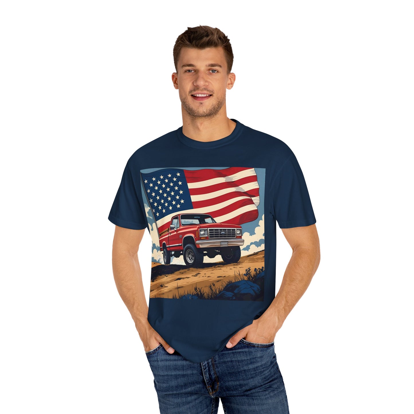 Classic American Pickup T-Shirt | Patriotic Gift, Unisex Tee, Road Trip Apparel, 4th of July Outfit, Truck Lover Shirt