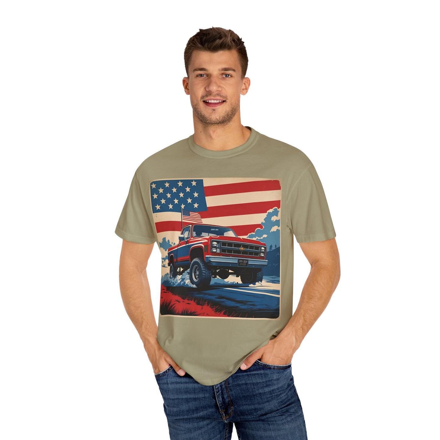 Classic American Pickup T-Shirt | Patriotic Gift, Unisex Tee, Road Trip Apparel, 4th of July Outfit, Truck Lover Shirt