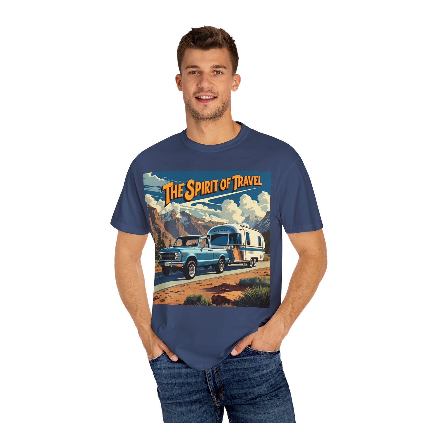 Classic Truck & Trailer RV Travel T-Shirt - The Spirit of Travel Graphic Tee, Adventure Shirt, Road Trip Apparel, Gift for Travelers, Camping Clothing