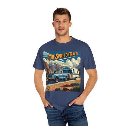 Classic Truck & Trailer RV Travel T-Shirt - The Spirit of Travel Graphic Tee, Adventure Shirt, Road Trip Apparel, Gift for Travelers, Camping Clothing