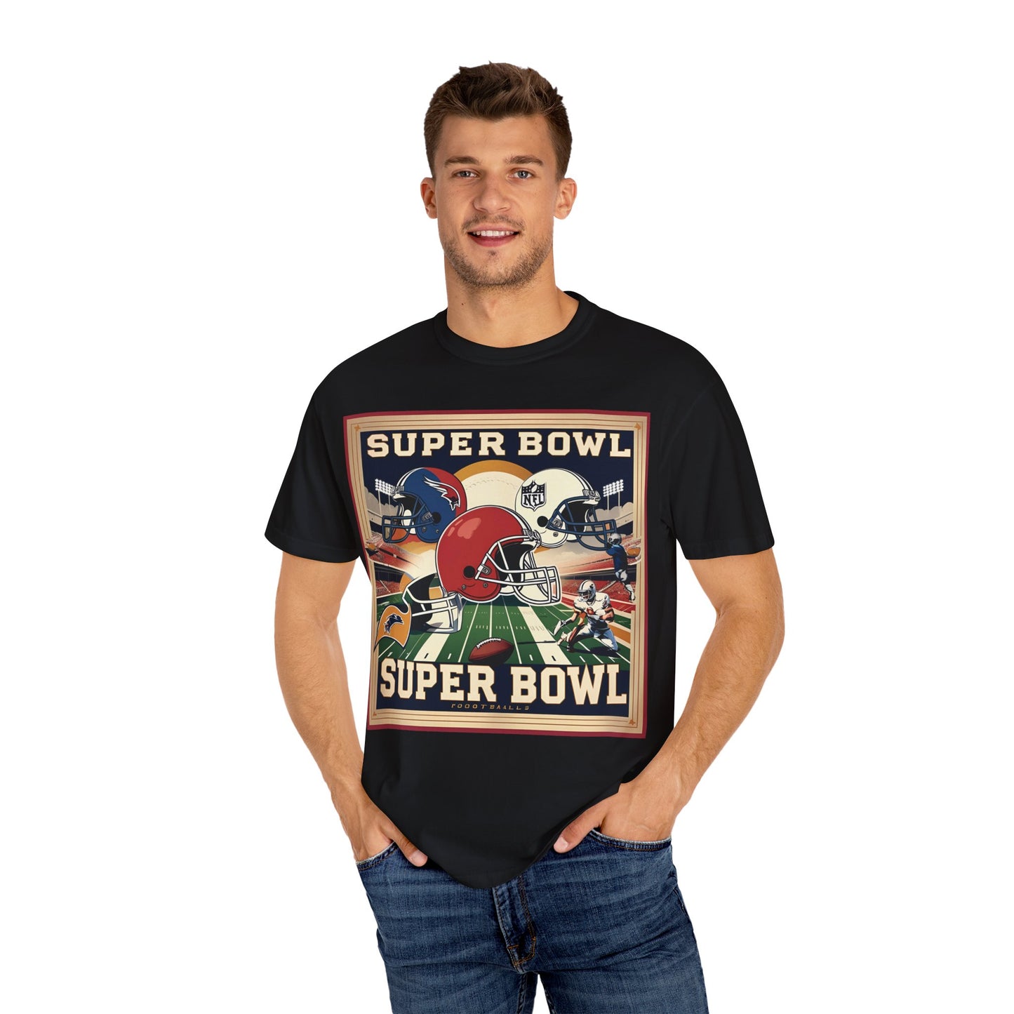 Super Bowl Vintage Graphic T-Shirt, Unisex Football Tee, Sport Game Day Shirt, Gift for Fans, Casual Wear