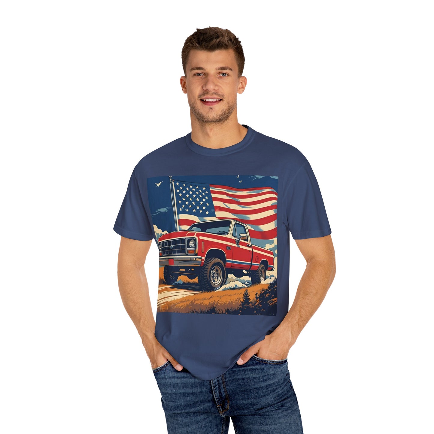Classic American Pickup T-Shirt | Patriotic Gift, Unisex Tee, Road Trip Apparel, 4th of July Outfit, Truck Lover Shirt