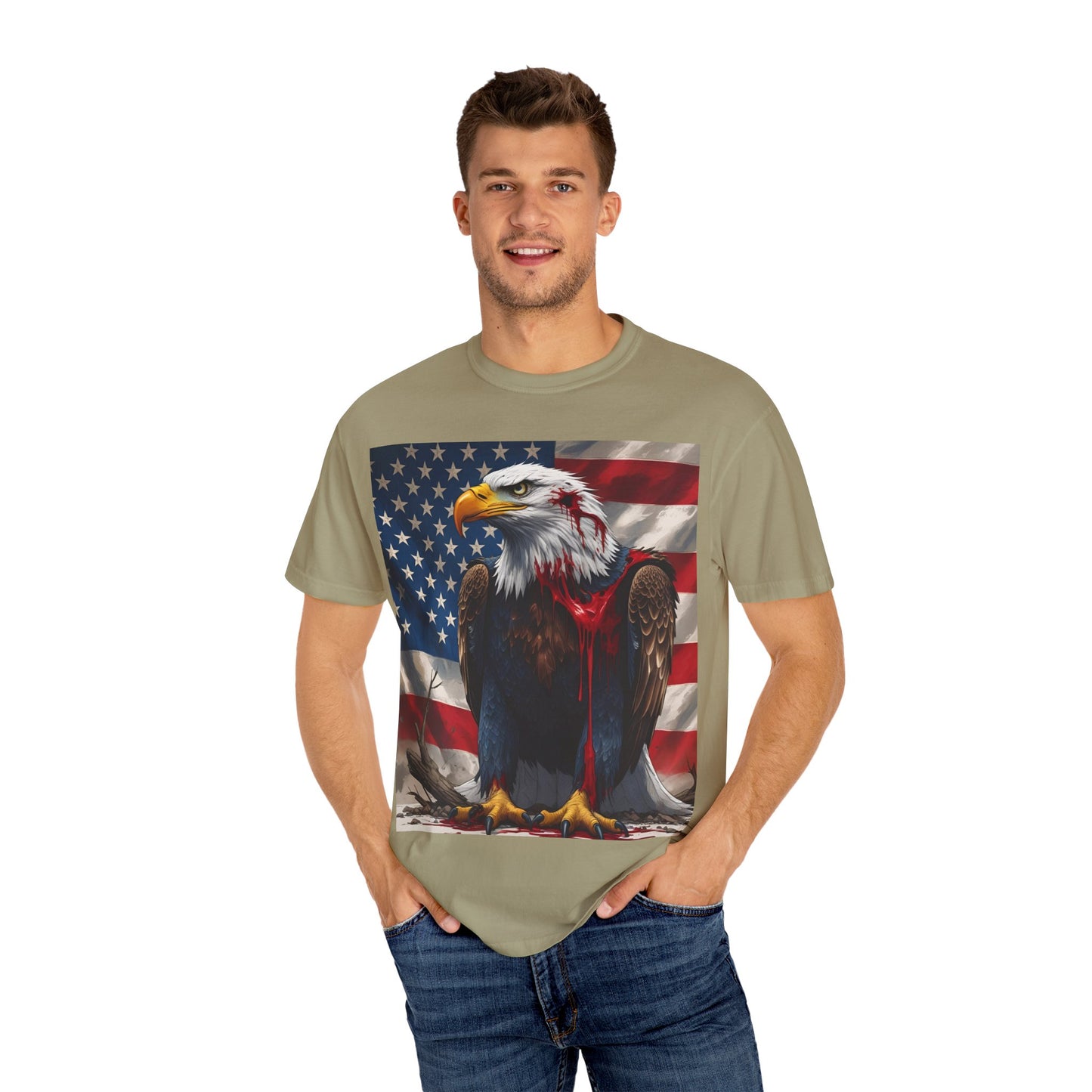 Patriotic Eagle T-Shirt, Unisex Tee, American Flag Shirt, Fourth of July Apparel, Eagle Lover Gift, Casual Wear, Gift for Him/Her