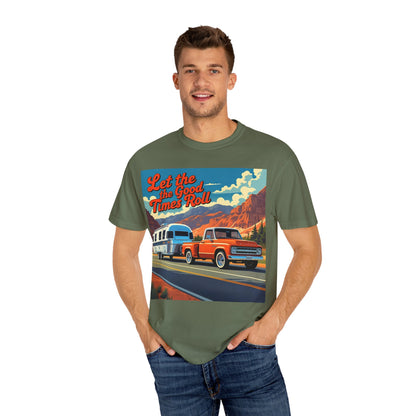 Classic Truck & Trailer RV Travel T-Shirt - The Spirit of Travel Graphic Tee, Adventure Shirt, Road Trip Apparel, Gift for Travelers, Camping Clothing