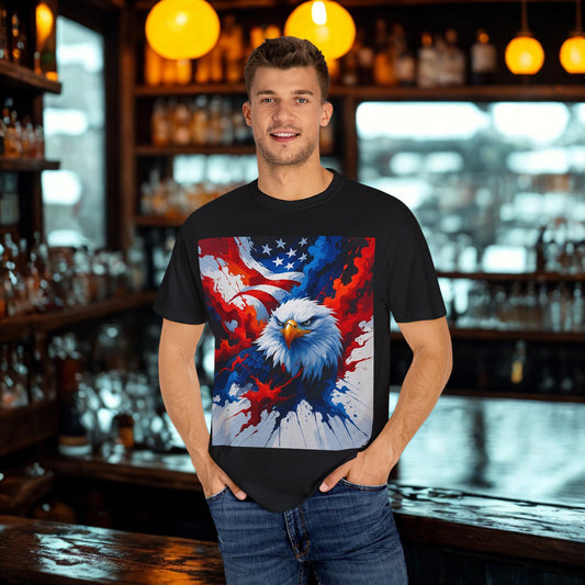 Patriotic Eagle T-Shirt, Unisex Tee, American Flag Shirt, Fourth of July Apparel, Eagle Lover Gift, Casual Wear, Gift for Him/Her