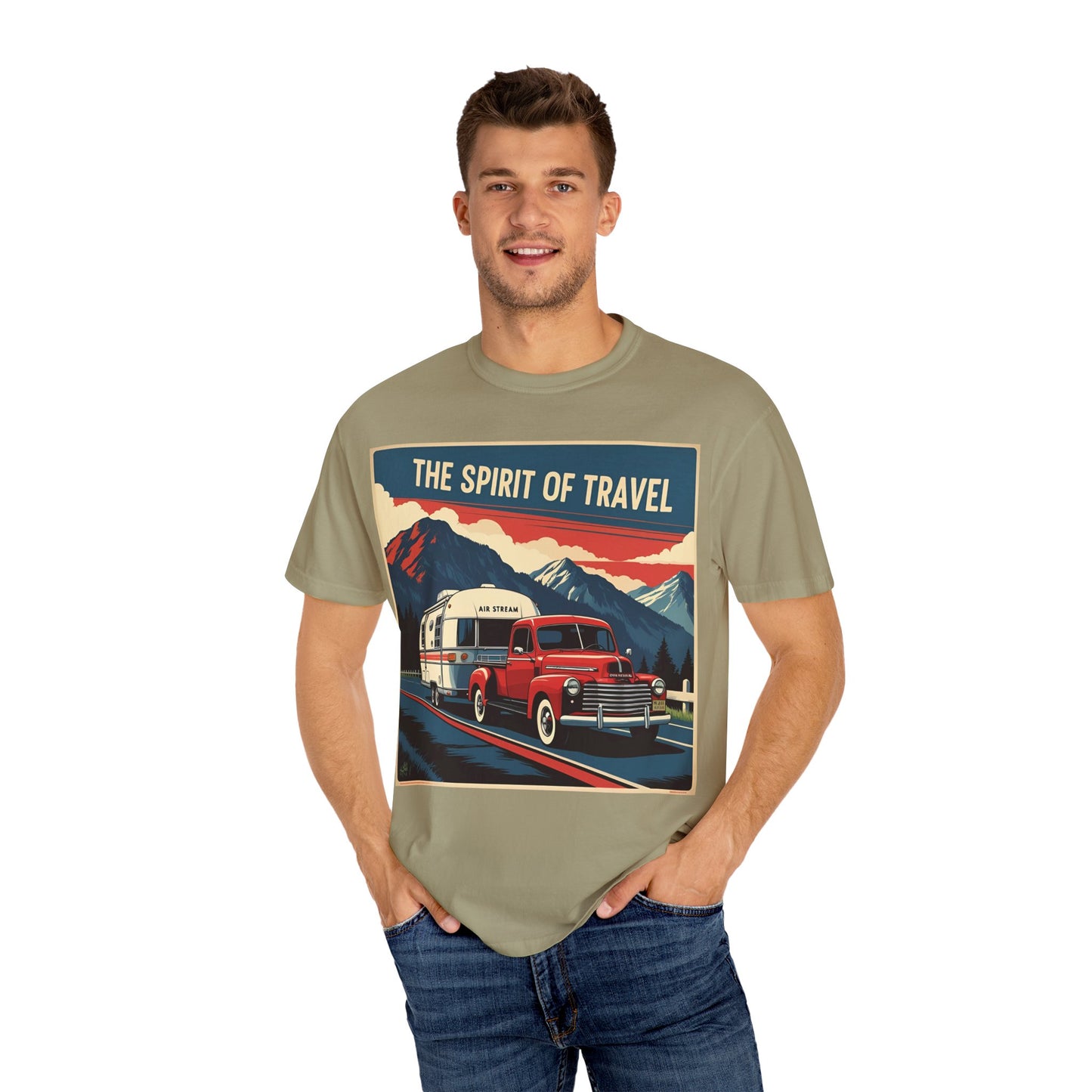 Classic Truck & Trailer RV Travel T-Shirt - The Spirit of Travel Graphic Tee, Adventure Shirt, Road Trip Apparel, Gift for Travelers, Camping Clothing