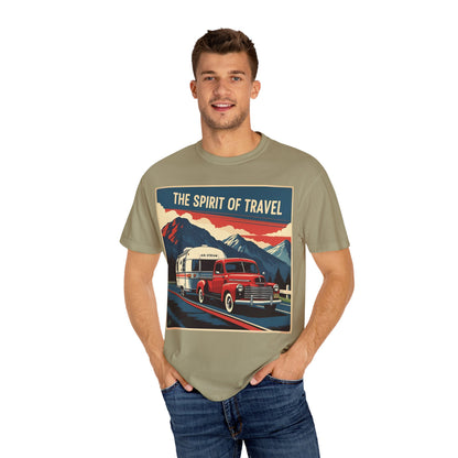 Classic Truck & Trailer RV Travel T-Shirt - The Spirit of Travel Graphic Tee, Adventure Shirt, Road Trip Apparel, Gift for Travelers, Camping Clothing