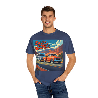 Classic Truck & Trailer RV Travel T-Shirt - The Spirit of Travel Graphic Tee, Adventure Shirt, Road Trip Apparel, Gift for Travelers, Camping Clothing