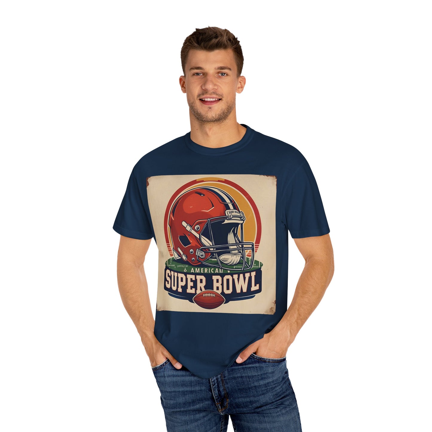 Super Bowl Vintage Helmet T-Shirt | Unisex Sports Tee for Game Day, Football Fan Gift, Tailgate, Casual Wear