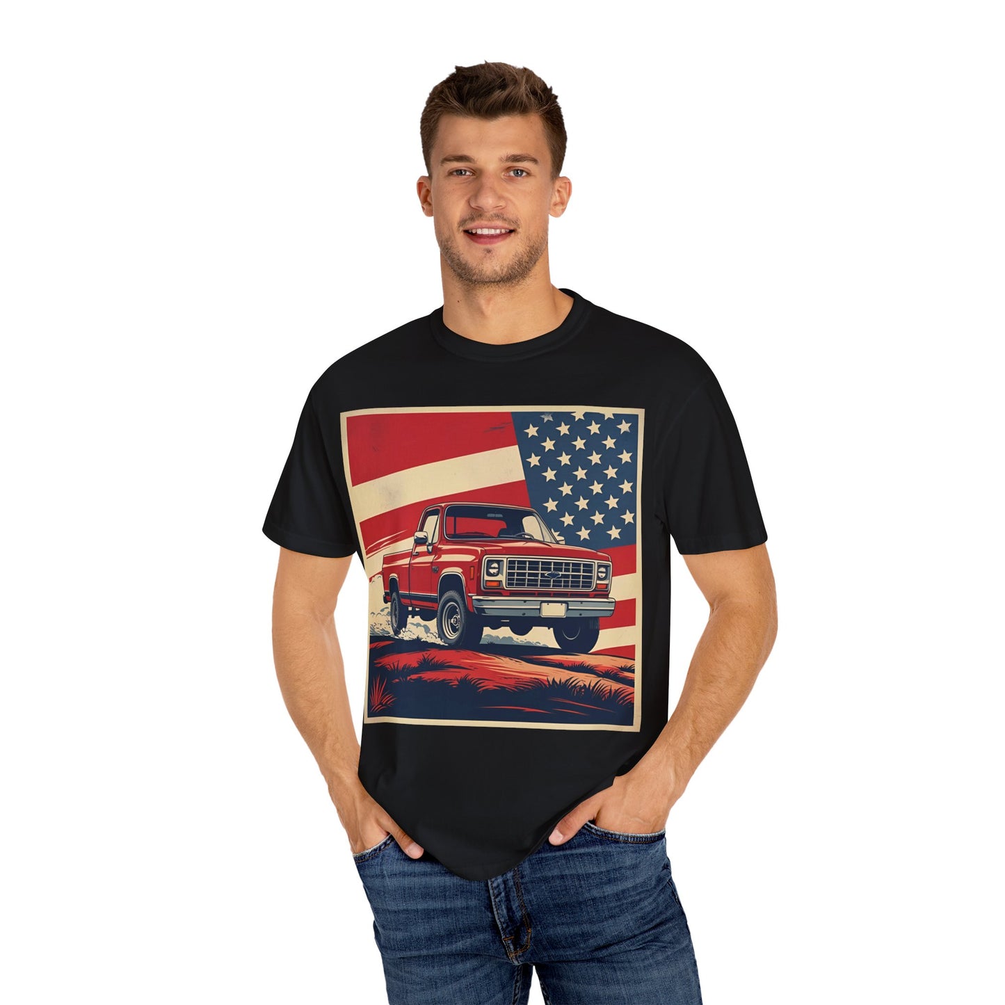 Classic American Pickup T-Shirt | Patriotic Gift, Unisex Tee, Road Trip Apparel, 4th of July Outfit, Truck Lover Shirt