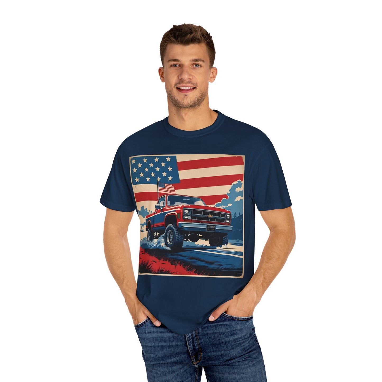 Classic American Pickup T-Shirt | Patriotic Gift, Unisex Tee, Road Trip Apparel, 4th of July Outfit, Truck Lover Shirt