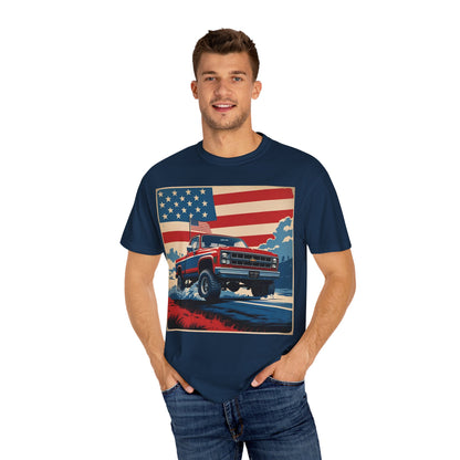 Classic American Pickup T-Shirt | Patriotic Gift, Unisex Tee, Road Trip Apparel, 4th of July Outfit, Truck Lover Shirt