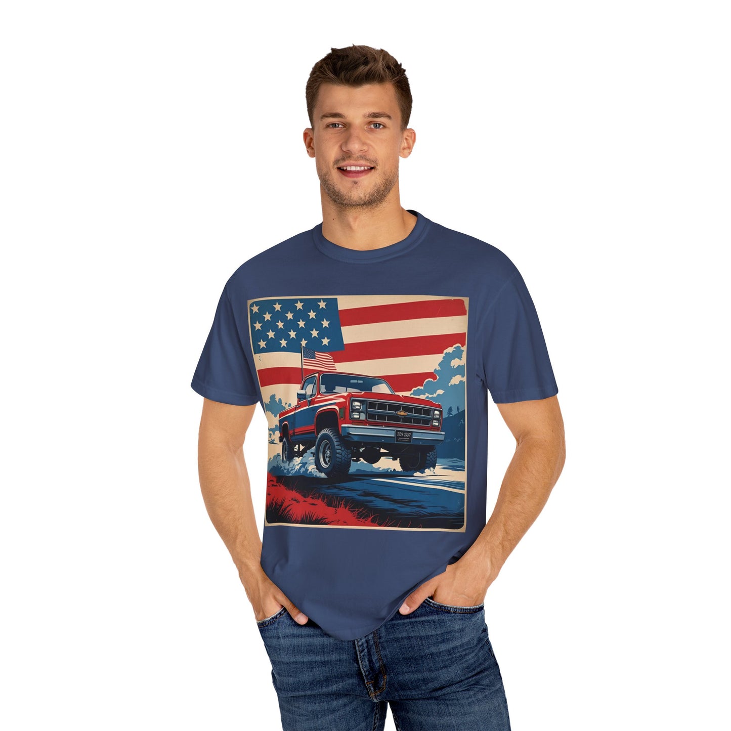 Classic American Pickup T-Shirt | Patriotic Gift, Unisex Tee, Road Trip Apparel, 4th of July Outfit, Truck Lover Shirt