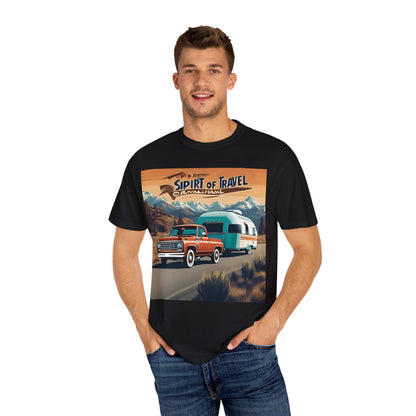 Classic Truck & Trailer RV Travel T-Shirt - The Spirit of Travel Graphic Tee, Adventure Shirt, Road Trip Apparel, Gift for Travelers, Camping Clothing