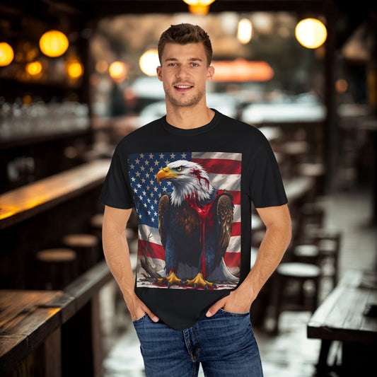 Patriotic Eagle T-Shirt, Unisex Tee, American Flag Shirt, Fourth of July Apparel, Eagle Lover Gift, Casual Wear, Gift for Him/Her