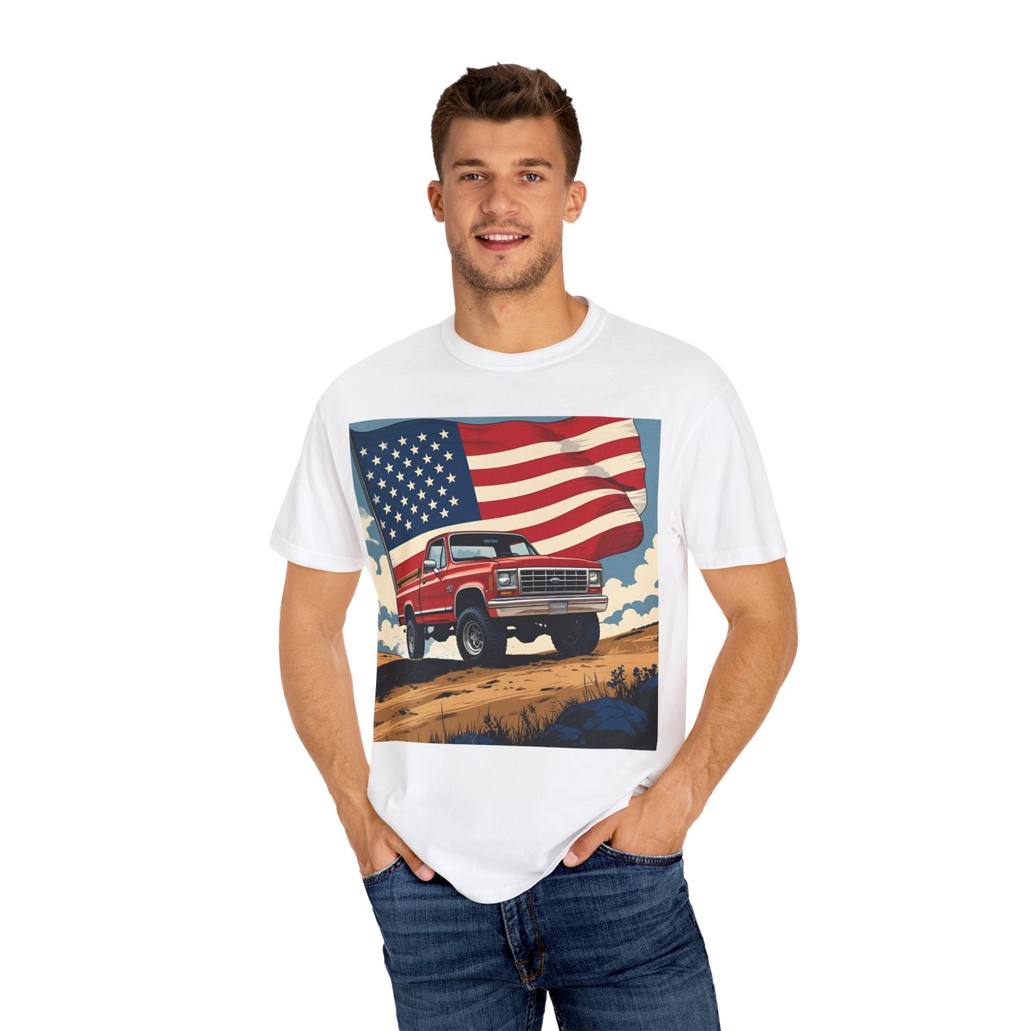 Classic American Pickup T-Shirt | Patriotic Gift, Unisex Tee, Road Trip Apparel, 4th of July Outfit, Truck Lover Shirt