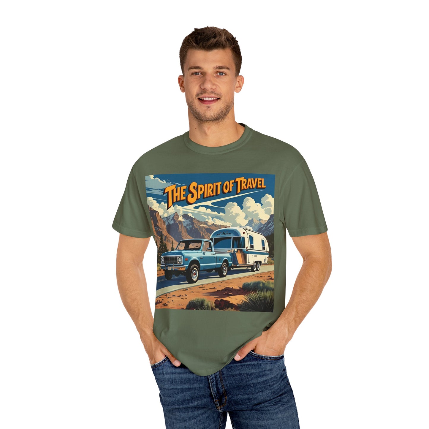 Classic Truck & Trailer RV Travel T-Shirt - The Spirit of Travel Graphic Tee, Adventure Shirt, Road Trip Apparel, Gift for Travelers, Camping Clothing