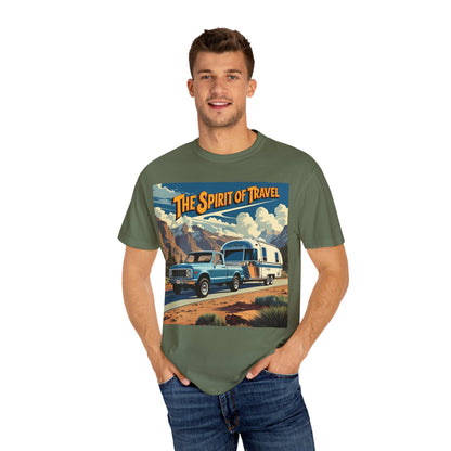 Classic Truck & Trailer RV Travel T-Shirt - The Spirit of Travel Graphic Tee, Adventure Shirt, Road Trip Apparel, Gift for Travelers, Camping Clothing