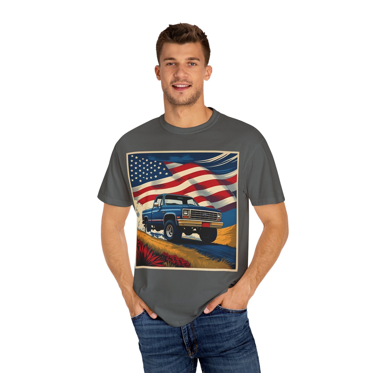 Classic American Pickup T-Shirt | Patriotic Gift, Unisex Tee, Road Trip Apparel, 4th of July Outfit, Truck Lover Shirt