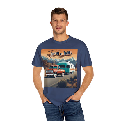 Classic Truck & Trailer RV Travel T-Shirt - The Spirit of Travel Graphic Tee, Adventure Shirt, Road Trip Apparel, Gift for Travelers, Camping Clothing