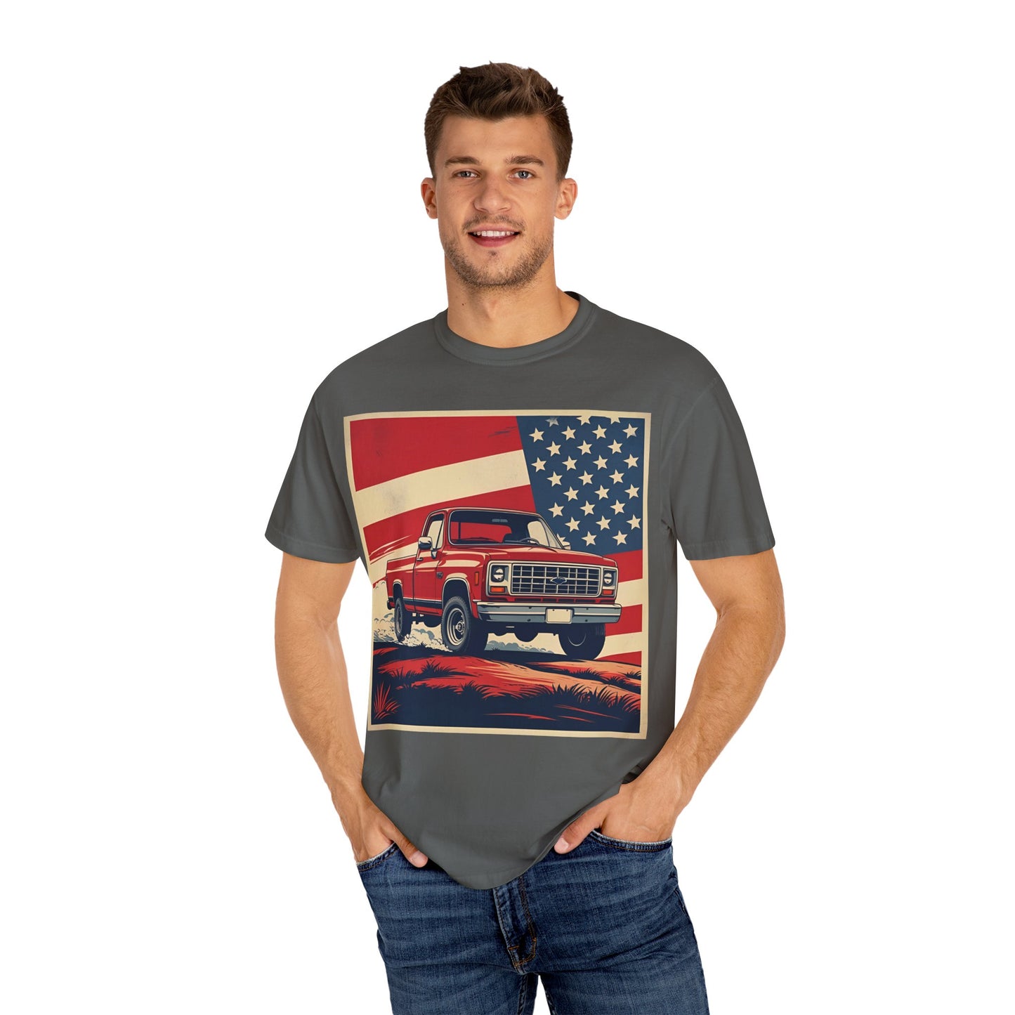 Classic American Pickup T-Shirt | Patriotic Gift, Unisex Tee, Road Trip Apparel, 4th of July Outfit, Truck Lover Shirt