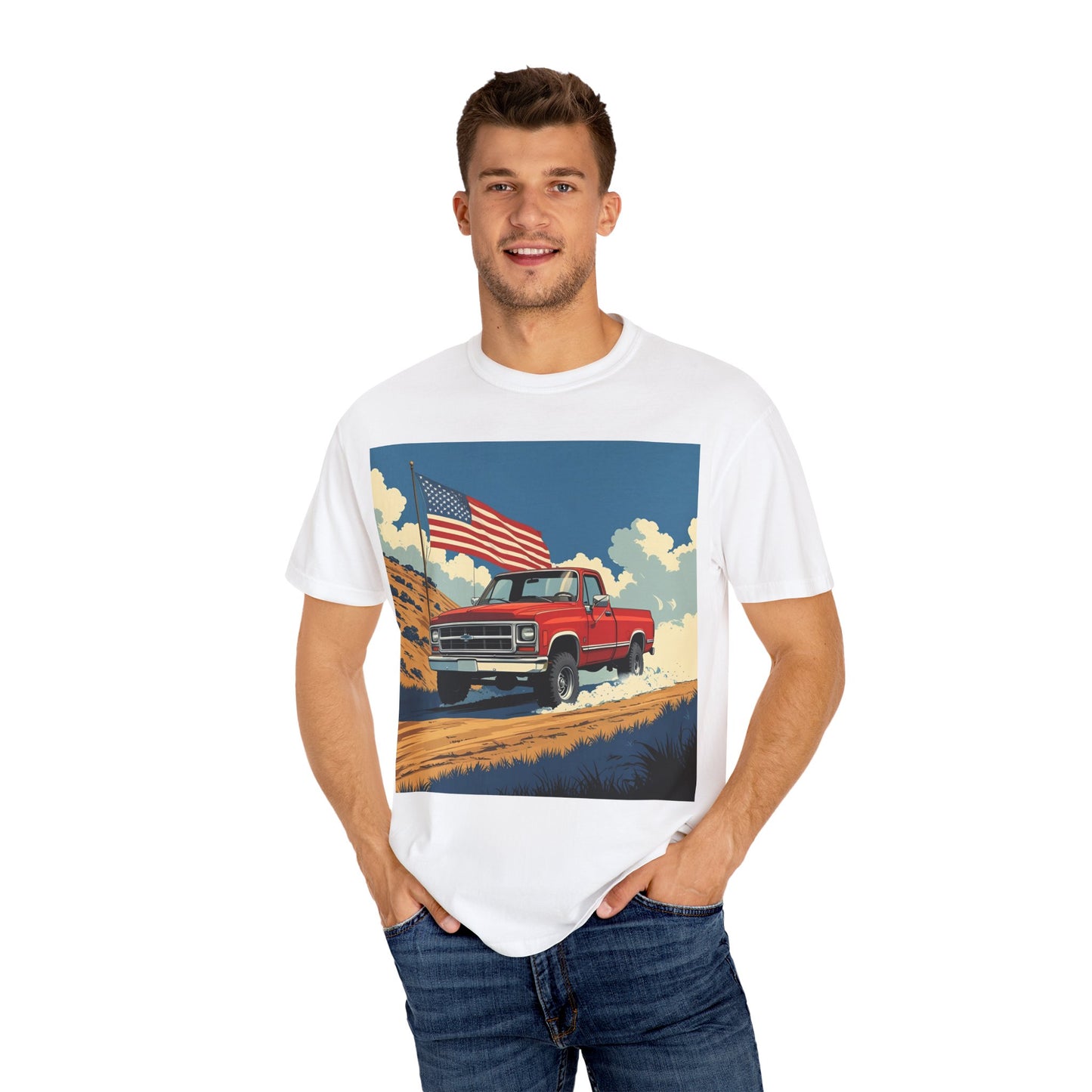 Classic American Pickup T-Shirt | Patriotic Gift, Unisex Tee, Road Trip Apparel, 4th of July Outfit, Truck Lover Shirt