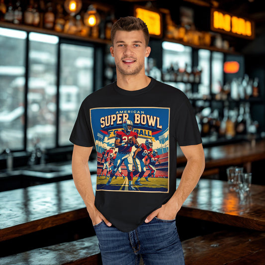 Super Bowl Vintage Tee, Unisex Sports T-shirt, Football Fan Apparel, Game Day Shirt, Gift for Sports Lovers, Casual Wear