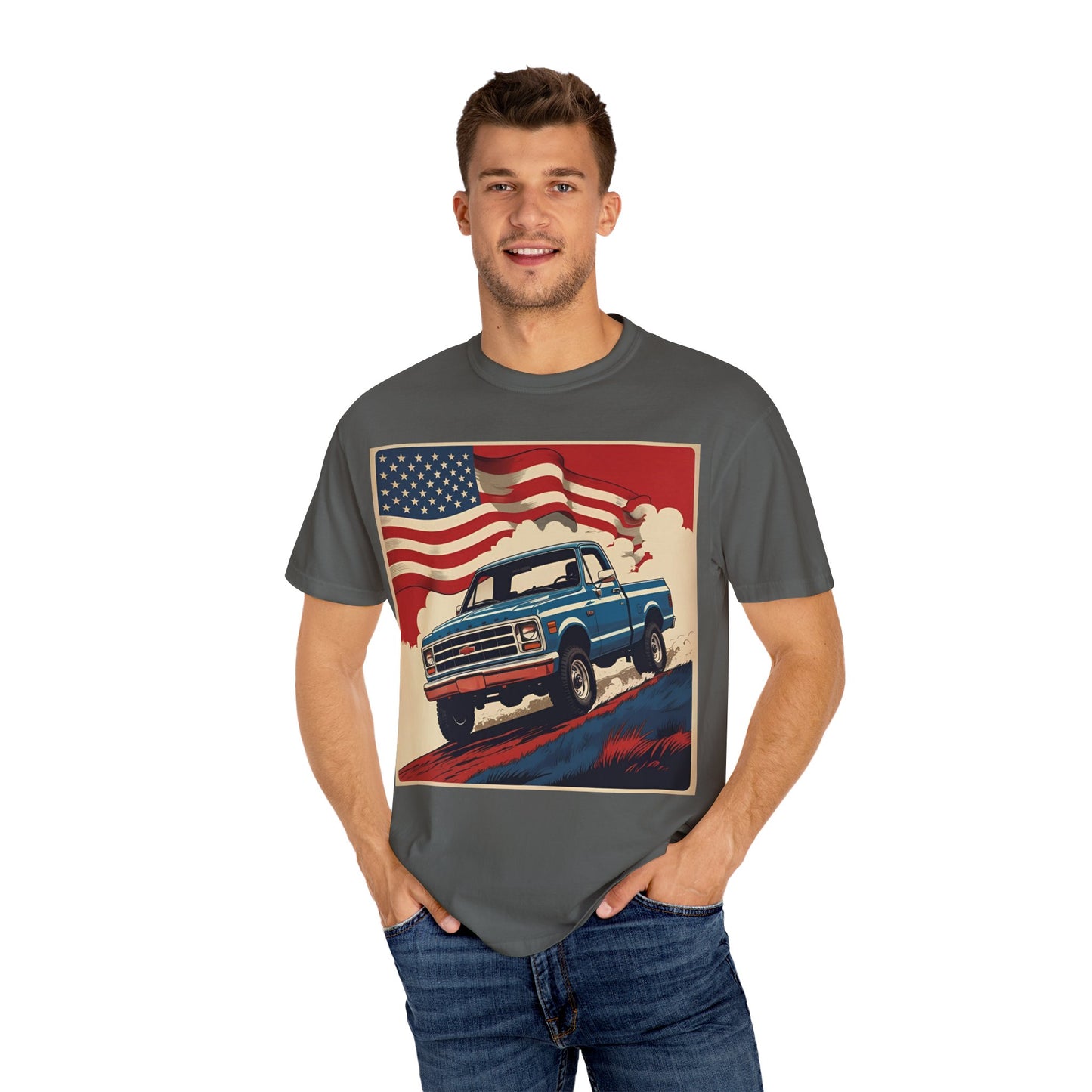 Classic American Pickup T-Shirt | Patriotic Gift, Unisex Tee, Road Trip Apparel, 4th of July Outfit, Truck Lover Shirt