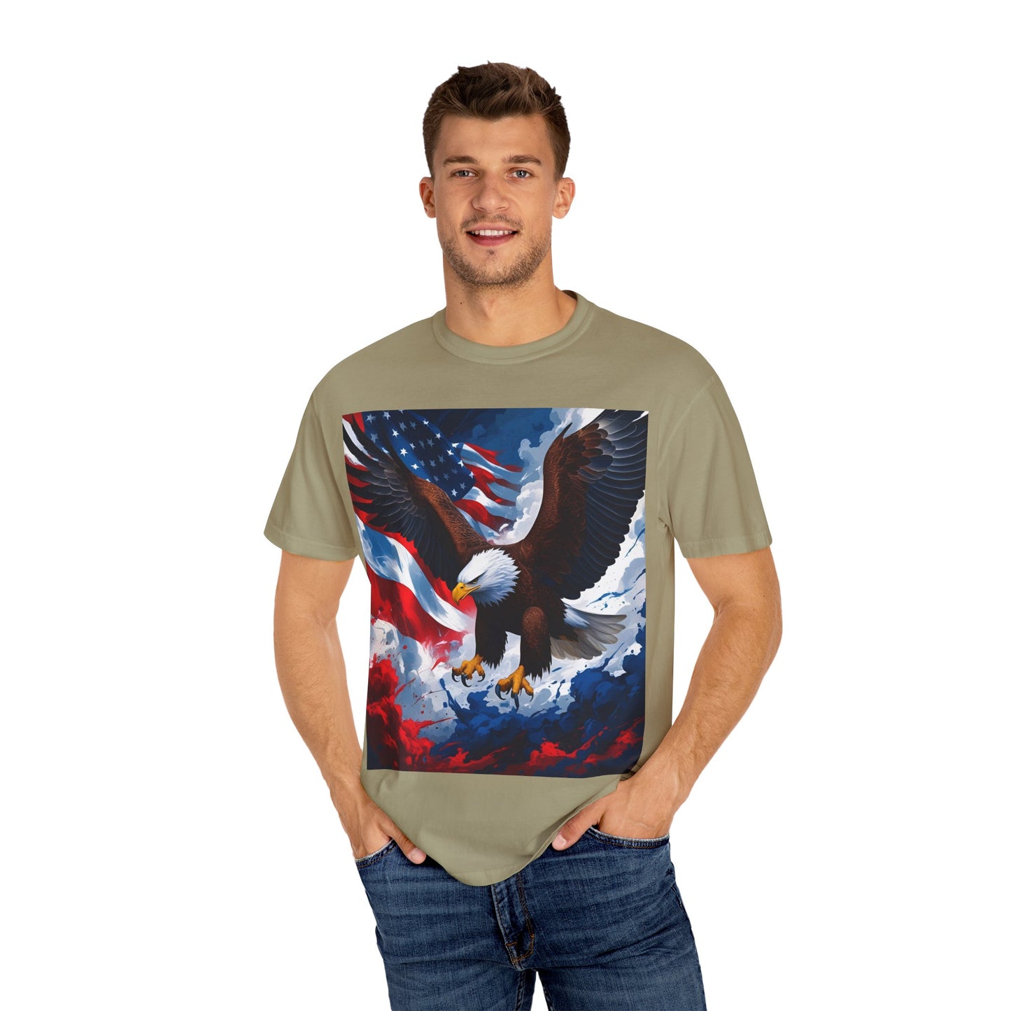 Patriotic Eagle T-Shirt, Unisex American Flag Tee, Fourth of July Shirt, Gift for Veterans, Eagle Graphic Tee