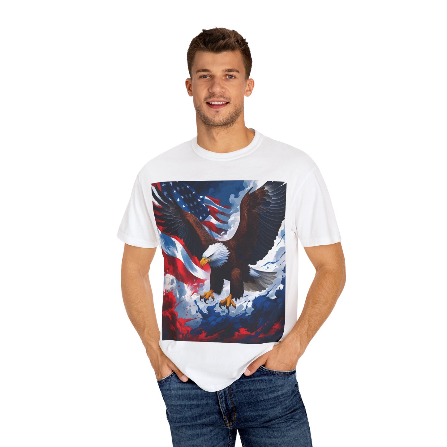 Patriotic Eagle T-Shirt, Unisex American Flag Tee, Fourth of July Shirt, Gift for Veterans, Eagle Graphic Tee